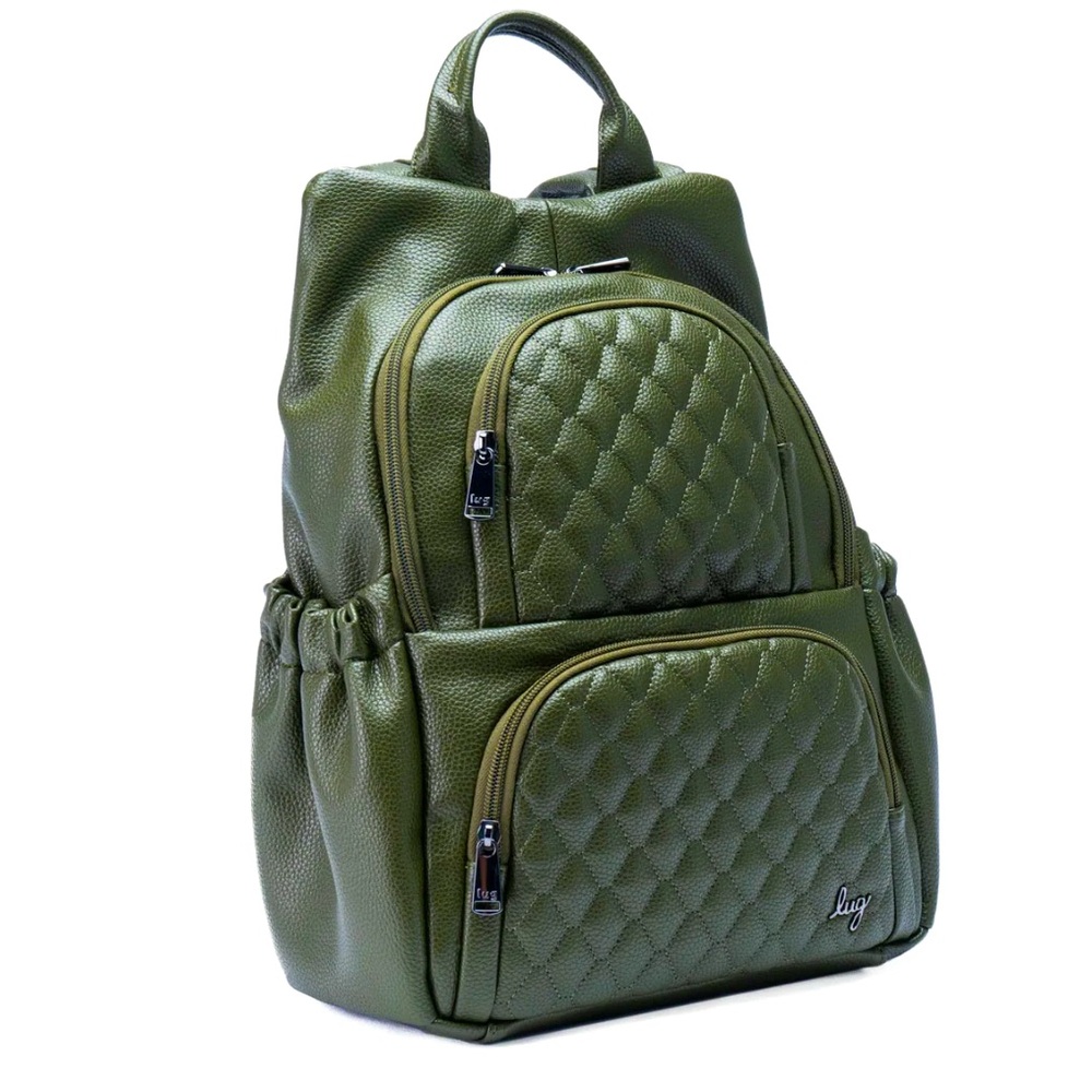 ⭐️LUG Hatchback Vegan Leather⭐️ Olive Quilted Backpack